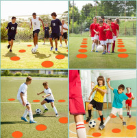 ZIECE Spot Markers Rubber Floor Dots 9inch Non Slip Flat Cones Agility Dots for Kids Soccer Basketball Sports Speed Agility Training, Preschool Classroom Activities (9inch 12Pcs Orange Spot Markers)