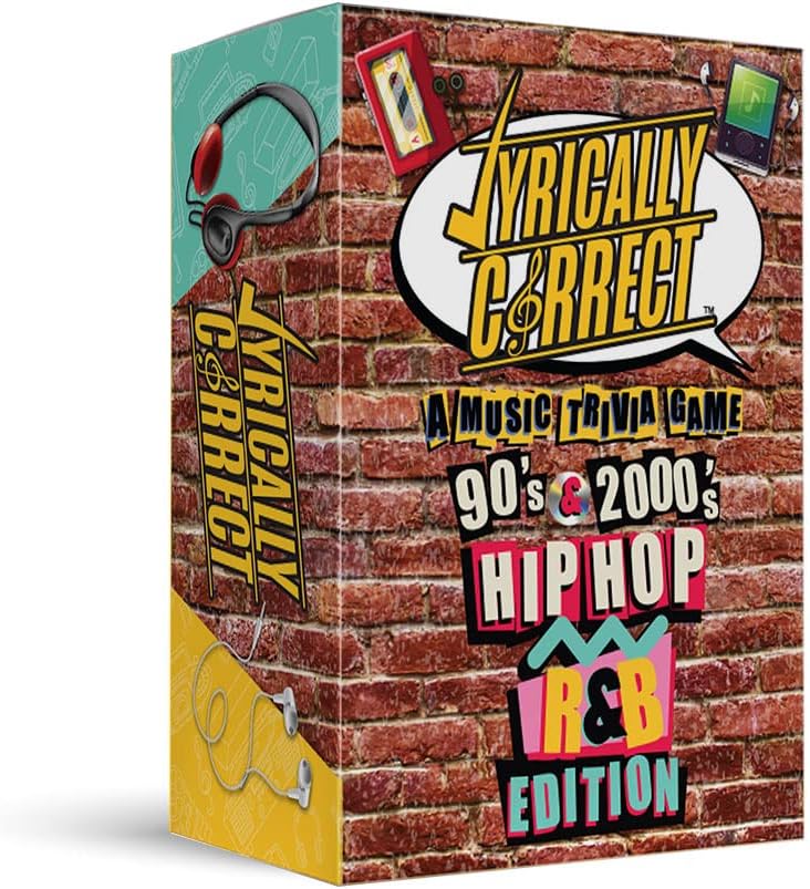 Lyrically Correct 90's and 2000's Hip Hop & R&B Music Trivia Card Game for Friends, Fun Party Game for Adults, Family Gatherings, Game Nights, and Finish The Lyrics Challenge 90's and 00's Hip Hop and R&B
