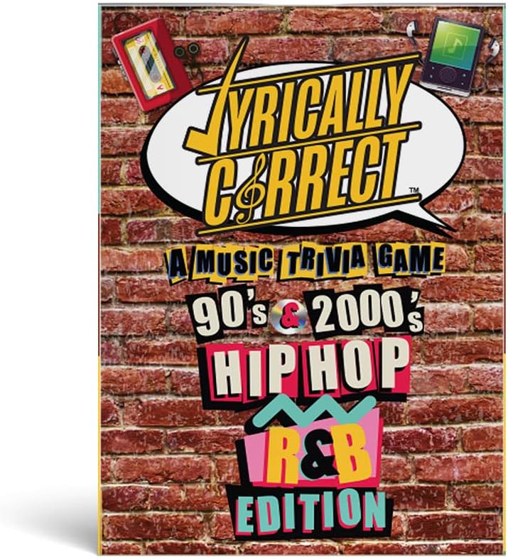 Lyrically Correct 90's and 2000's Hip Hop & R&B Music Trivia Card Game for Friends, Fun Party Game for Adults, Family Gatherings, Game Nights, and Finish The Lyrics Challenge 90's and 00's Hip Hop and R&B