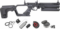HATSAN Jet Black PCP Airgun, Air Pistol Converts to Air Rifle with Wearable4U Pellets Bundle Jet 2 .22 cal