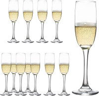 Champagne Flute Glasses Set of 12, 6 Oz Classic Champagne Glass Set for Wedding, Birthday, Anniversary, Party