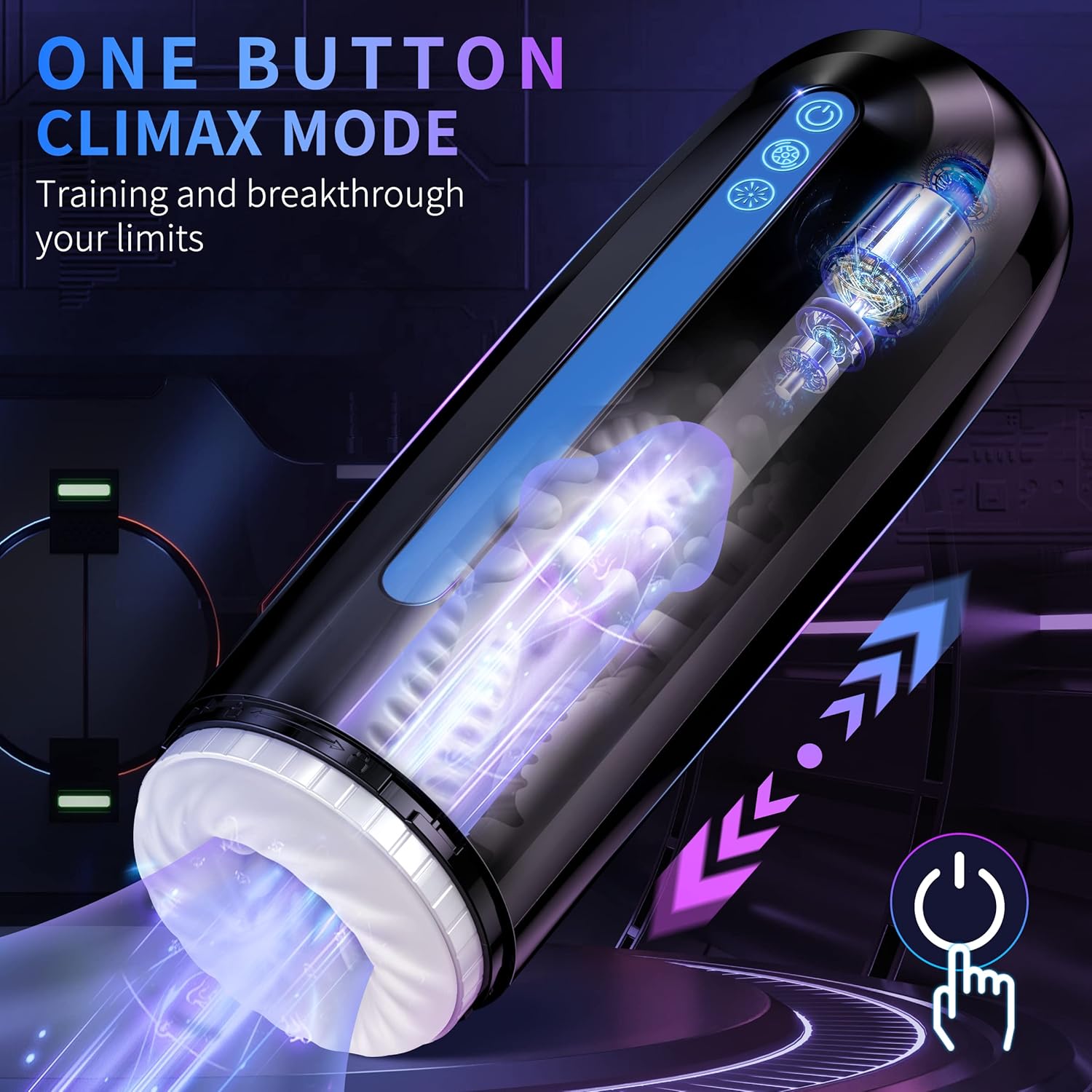 Automatic Male Masturbator,Male Sex Toys with 7 Thrusting & Vibration Modes Electric Pocket Pussy,Hands Free Male Stroker Masturbators Cup for Penis Stimulation,Blowjob Adult Sex Toy for Men Black