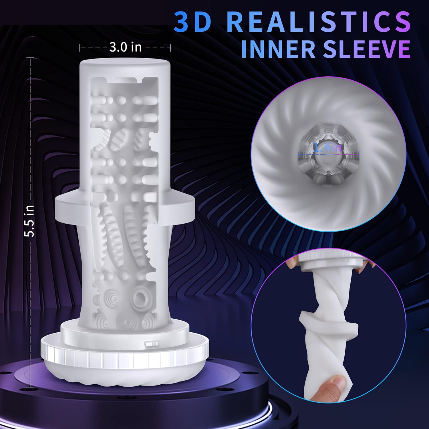 Automatic Male Masturbator,Male Sex Toys with 7 Thrusting & Vibration Modes Electric Pocket Pussy,Hands Free Male Stroker Masturbators Cup for Penis Stimulation,Blowjob Adult Sex Toy for Men Black