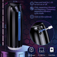 Automatic Male Masturbator,Male Sex Toys with 7 Thrusting & Vibration Modes Electric Pocket Pussy,Hands Free Male Stroker Masturbators Cup for Penis Stimulation,Blowjob Adult Sex Toy for Men Black