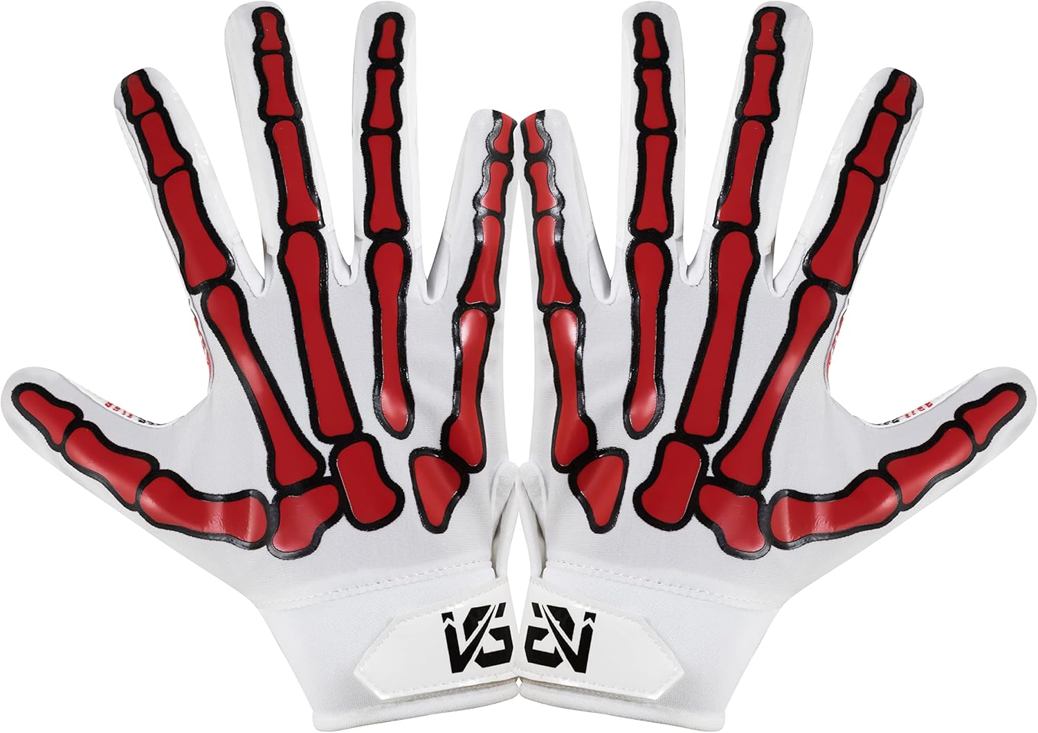 Youth Football Gloves American Wide Receiver Football Gloves for Adult Men Women & Boys with Super Sticky Silicone Grip Palms Ultimate Performance Booster White Adult X-Large