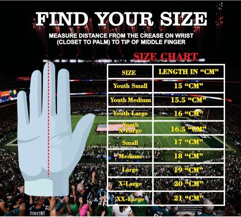 Youth Football Gloves American Wide Receiver Football Gloves for Adult Men Women & Boys with Super Sticky Silicone Grip Palms Ultimate Performance Booster White Adult X-Large