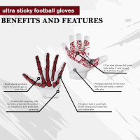 Youth Football Gloves American Wide Receiver Football Gloves for Adult Men Women & Boys with Super Sticky Silicone Grip Palms Ultimate Performance Booster White Adult X-Large