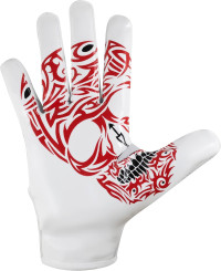 Youth Football Gloves American Wide Receiver Football Gloves for Adult Men Women & Boys with Super Sticky Silicone Grip Palms Ultimate Performance Booster White Adult X-Large