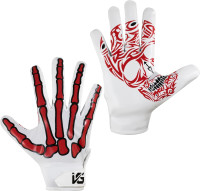 Youth Football Gloves American Wide Receiver Football Gloves for Adult Men Women & Boys with Super Sticky Silicone Grip Palms Ultimate Performance Booster White Adult X-Large