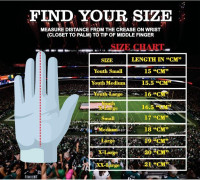 Youth Football Gloves American Wide Receiver Football Gloves for Adult Men Women & Boys with Super Sticky Silicone Grip Palms Ultimate Performance Booster White Adult X-Large