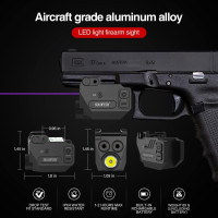 SOLOFISH 500lm Pistol Light and Purple/Infrared (IR)/Green Blue Beam Combo, Rechargeable Aluminum Weapon Light and Beams for Guns with a Rail Purple & Green Laser Light Combo