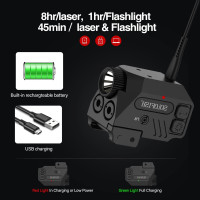 SOLOFISH 500lm Pistol Light and Purple/Infrared (IR)/Green Blue Beam Combo, Rechargeable Aluminum Weapon Light and Beams for Guns with a Rail