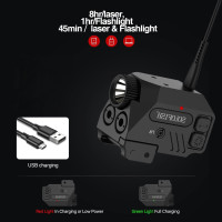 SOLOFISH 500lm Pistol Light and Purple/Infrared (IR)/Green Blue Beam Combo, Rechargeable Aluminum Weapon Light and Beams for Guns with a Rail Purple & Green Laser Light Combo