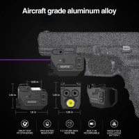 SOLOFISH 500lm Pistol Light and Purple/Infrared (IR)/Green Blue Beam Combo, Rechargeable Aluminum Weapon Light and Beams for Guns with a Rail Purple & Green Laser Light Combo