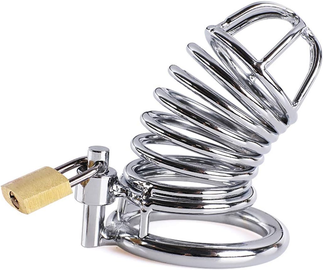 Adjustable Hollow Cock Cage for Men Metal Chastity Devices Male Chastity Locked Bondage Cage Sex Toy for Men's Penis Restraints Erection (Diameter:2 inch/5 cm, Silver) Diameter:2 inch/5 cm Silver