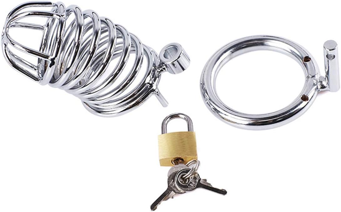 Adjustable Hollow Cock Cage for Men Metal Chastity Devices Male Chastity Locked Bondage Cage Sex Toy for Men's Penis Restraints Erection (Diameter:2 inch/5 cm, Silver) Diameter:2 inch/5 cm Silver