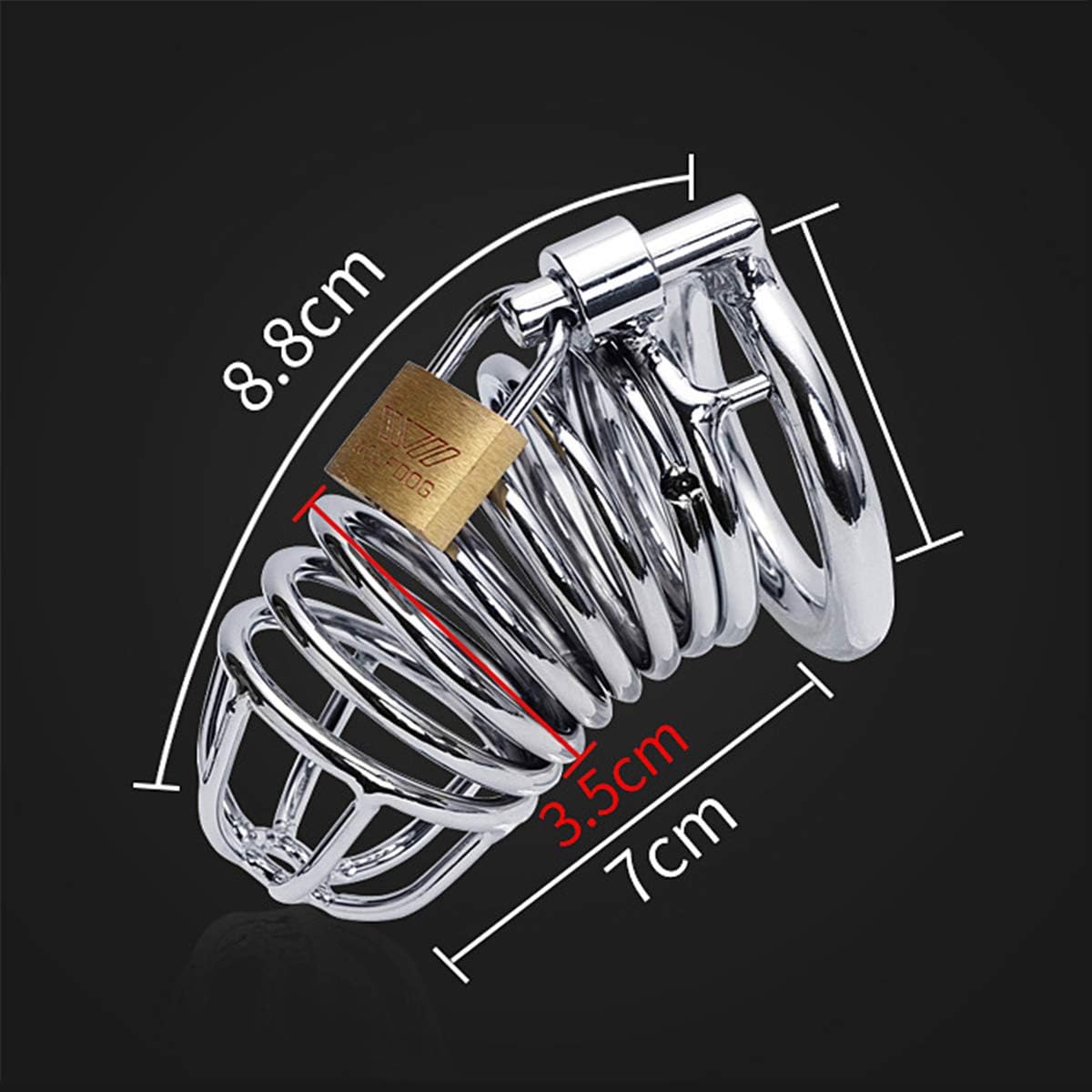 Adjustable Hollow Cock Cage for Men Metal Chastity Devices Male Chastity Locked Bondage Cage Sex Toy for Men's Penis Restraints Erection (Diameter:2 inch/5 cm, Silver) Diameter:2 inch/5 cm Silver