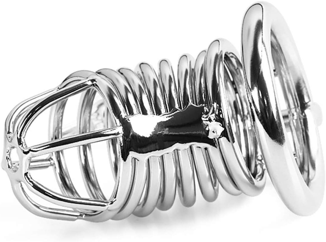 Adjustable Hollow Cock Cage for Men Metal Chastity Devices Male Chastity Locked Bondage Cage Sex Toy for Men's Penis Restraints Erection (Diameter:2 inch/5 cm, Silver) Diameter:2 inch/5 cm Silver