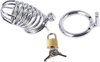 Adjustable Hollow Cock Cage for Men Metal Chastity Devices Male Chastity Locked Bondage Cage Sex Toy for Men's Penis Restraints Erection (Diameter:2 inch/5 cm, Silver) Diameter:2 inch/5 cm Silver