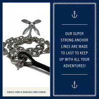 Rainier Supply Co. Boat Anchor Line - 150 ft x 1/2 inch Anchor Rope - Double Braided Nylon Anchor Boat Rope with 316SS Thimble and Heavy Duty Marine Grade Snap Hook - Black 150 ft x 1/2 inches Black