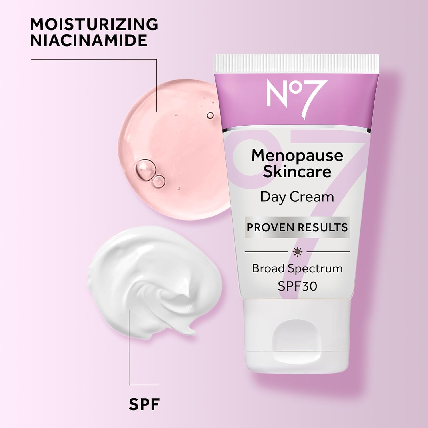 No7 Menopause Skincare Protect & Hydrate Day Cream - SPF 30 Facial Moisturizer with Green Tea + Niacinamide for Smoother & Brighter Skin - Menopause Support Skincare with Vitamin C (1.69 fl oz)
