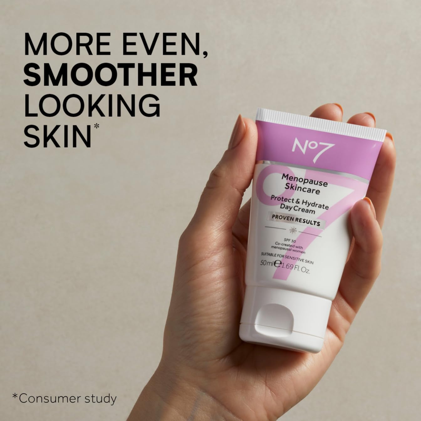 No7 Menopause Skincare Protect & Hydrate Day Cream - SPF 30 Facial Moisturizer with Green Tea + Niacinamide for Smoother & Brighter Skin - Menopause Support Skincare with Vitamin C (1.69 fl oz)