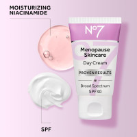 No7 Menopause Skincare Protect & Hydrate Day Cream - SPF 30 Facial Moisturizer with Green Tea + Niacinamide for Smoother & Brighter Skin - Menopause Support Skincare with Vitamin C (1.69 fl oz)