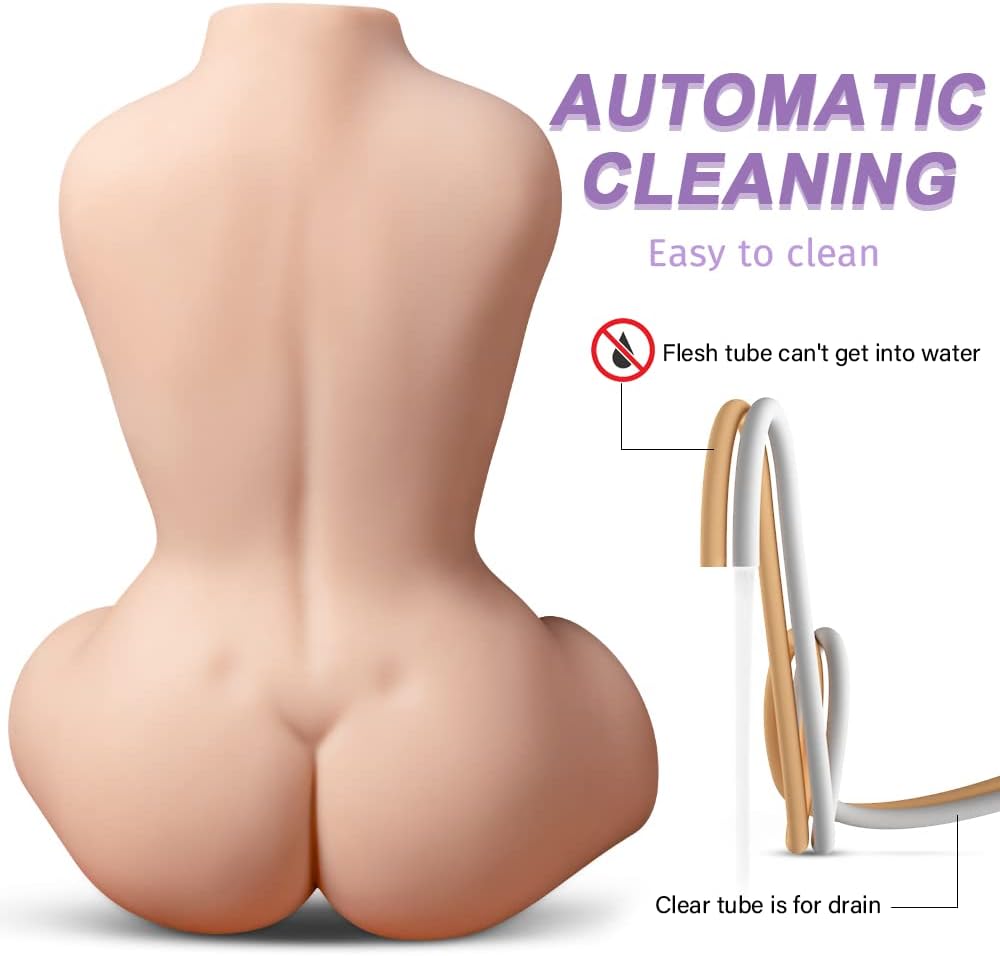 Automatic Sucking Vibrating Realistic Sex Doll Male Masturbator Torso Hands-Free Mens Vibrator Suction Vibration Pocket Pussy Adult Male Sex Toy Stroker for Men Masturbation Pleasure Blowjob