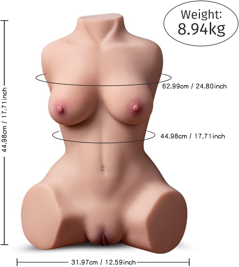 Automatic Sucking Vibrating Realistic Sex Doll Male Masturbator Torso Hands-Free Mens Vibrator Suction Vibration Pocket Pussy Adult Male Sex Toy Stroker for Men Masturbation Pleasure Blowjob