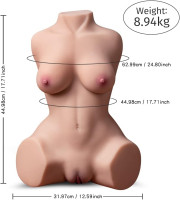 Automatic Sucking Vibrating Realistic Sex Doll Male Masturbator Torso Hands-Free Mens Vibrator Suction Vibration Pocket Pussy Adult Male Sex Toy Stroker for Men Masturbation Pleasure Blowjob