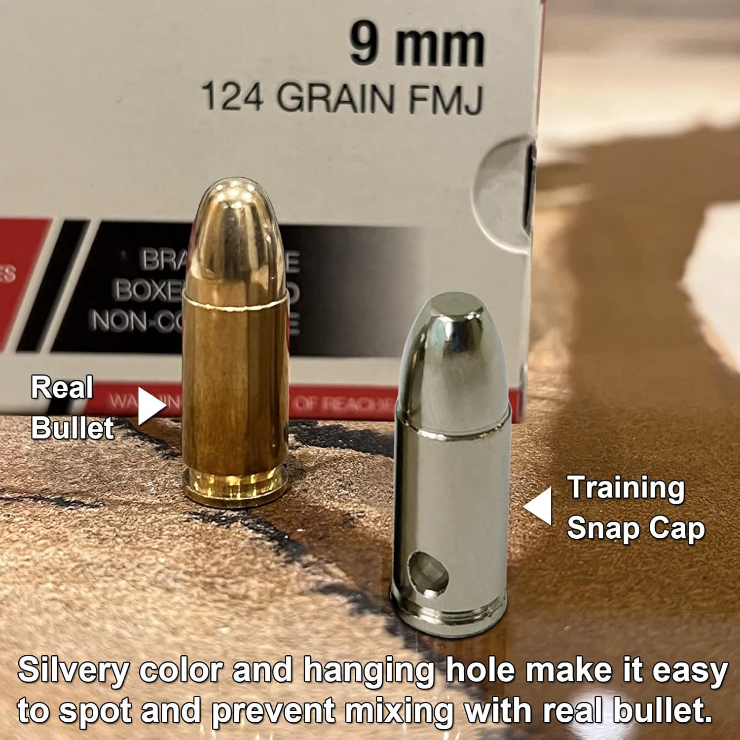 Training Snap Caps for Dry Fire Training Dummy Rounds Practice Safe Loading Firing 9mm-10pcs