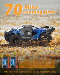 1:18 Scale Brushless RC Car - 60KM/H All Terrain High-Speed & Off-Road Remote Control Car with 2 Rechargeable Batteries Hobby Monster Car 4WD RC Truck Gifts for Kids and Adults, Red (T1)