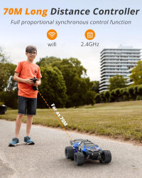 1:18 Scale Brushless RC Car - 60KM/H All Terrain High-Speed & Off-Road Remote Control Car with 2 Rechargeable Batteries Hobby Monster Car 4WD RC Truck Gifts for Kids and Adults, Red (T1)