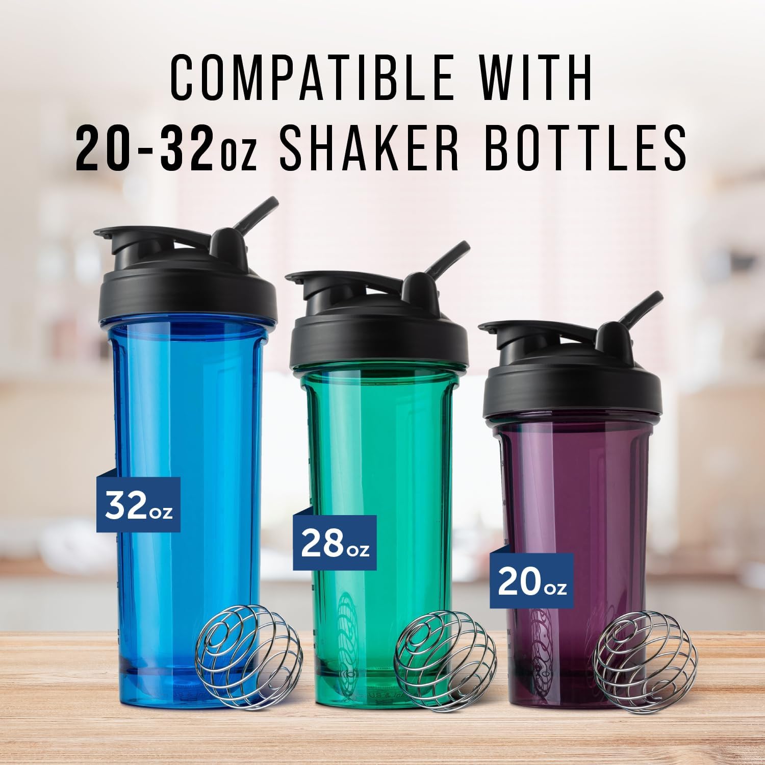 Maplefield Protein Shaker Bottle Lids for Blender Bottles - 3 Pack - Flip Top To-Go Replacement Lids for Travel and Gym - Fits 20-32 oz Shaker Bottles - Includes Upper and Lower Drip Guard/Leak-Proof