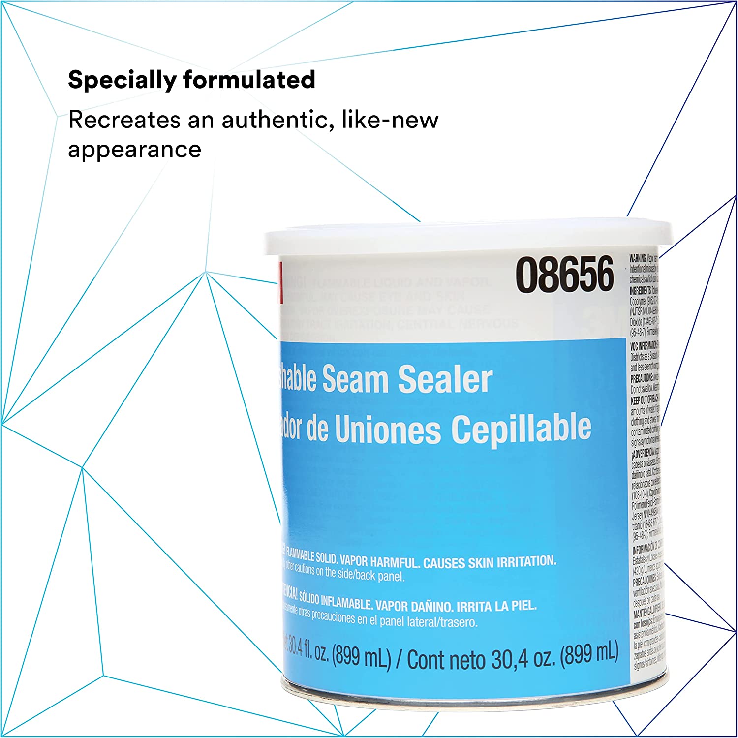 3M Brushable Seam Sealer, 08656, Multi-Purpose, Fast-Drying, Flexible Workable Seams, 1 qt, 946 mL