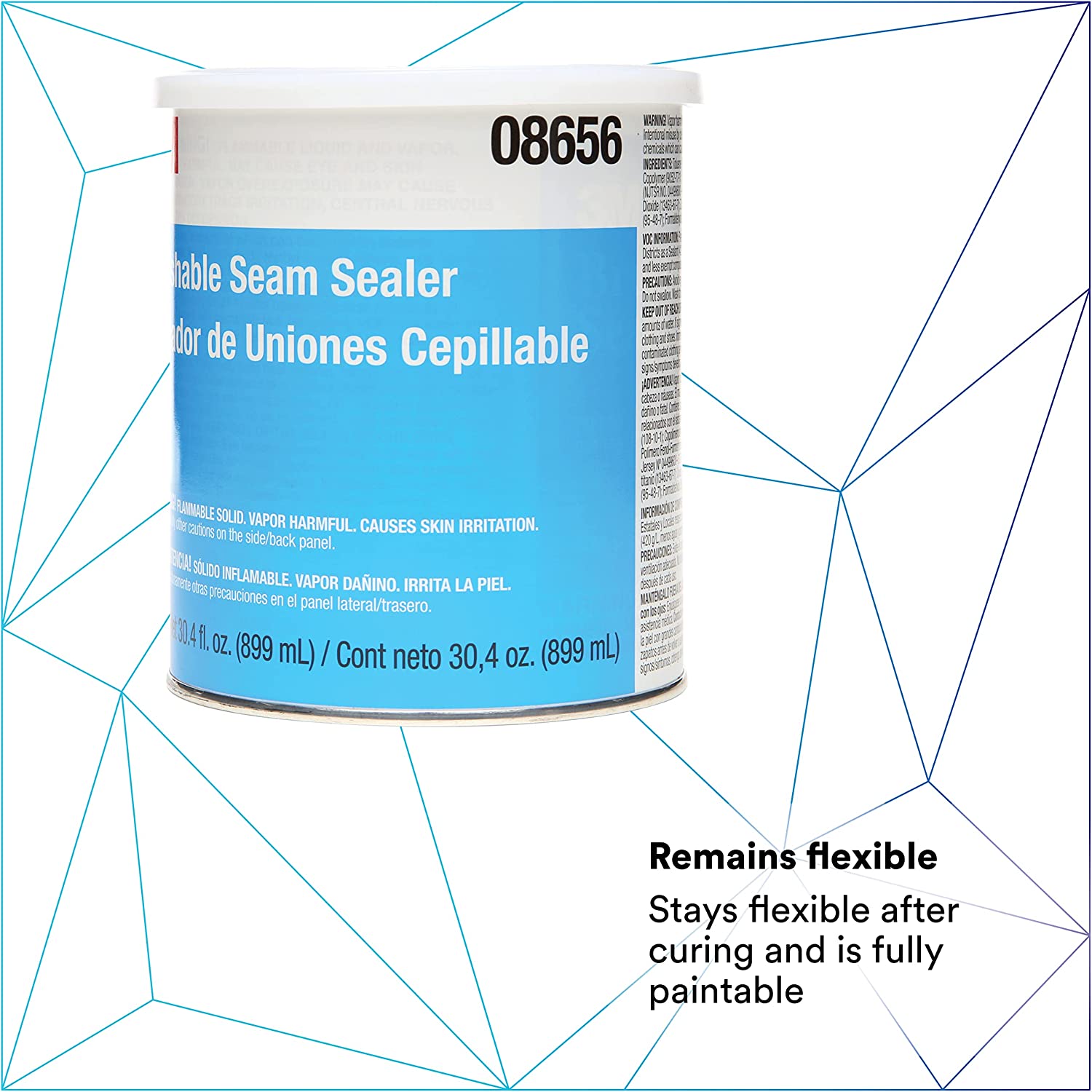 3M Brushable Seam Sealer, 08656, Multi-Purpose, Fast-Drying, Flexible Workable Seams, 1 qt, 946 mL