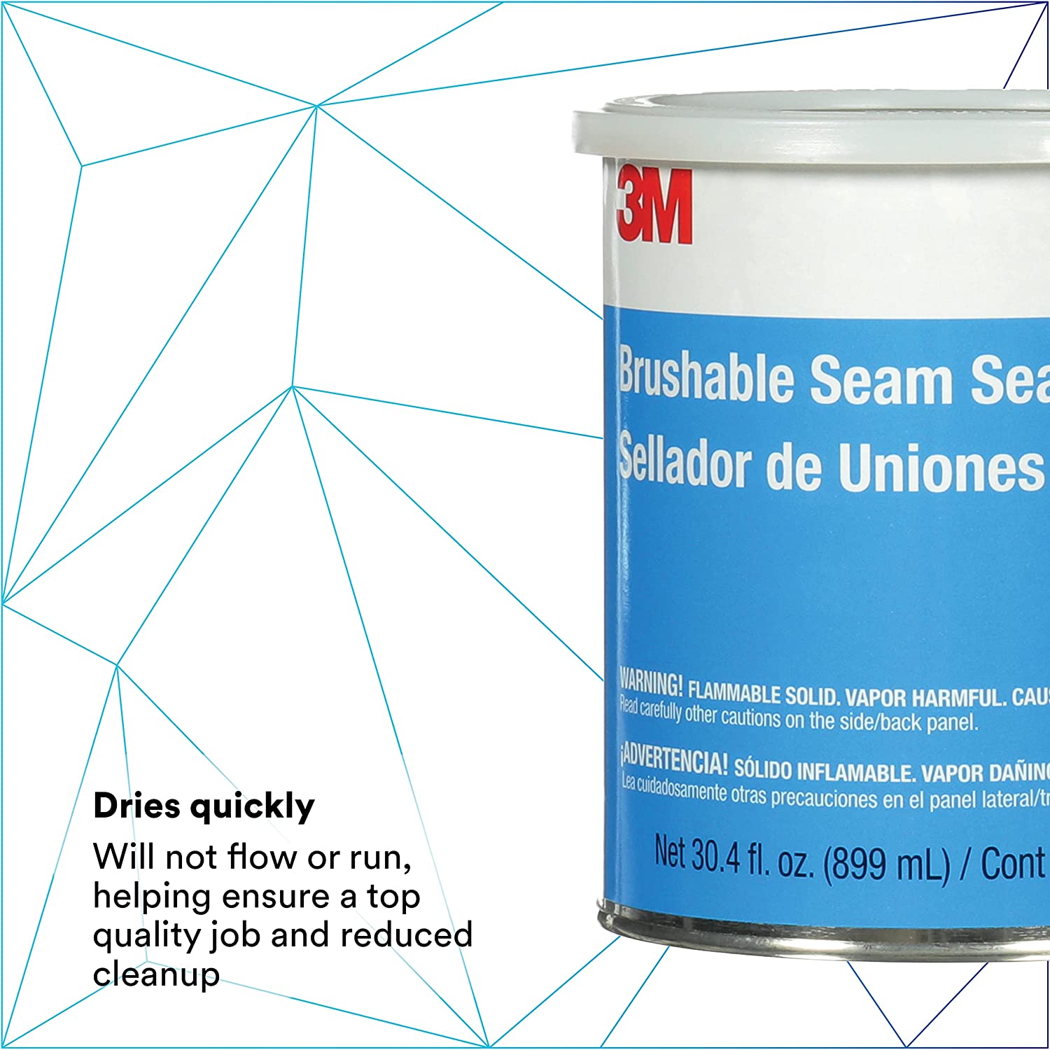 3M Brushable Seam Sealer, 08656, Multi-Purpose, Fast-Drying, Flexible Workable Seams, 1 qt, 946 mL