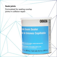 3M Brushable Seam Sealer, 08656, Multi-Purpose, Fast-Drying, Flexible Workable Seams, 1 qt, 946 mL