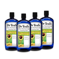 Dr Teal's Foaming Bath with Pure Epsom Salt, Super Moisturizer Avocado Oil, 34 fl oz (Pack of 4)