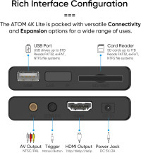 NEUMI Atom 4K Lite Ultra-HD Digital Media Player for USB Drives and SD Cards - Plays 4K/UHD Videos, HEVC/H.265, HDMI and Analog AV, Automatic Playback, Looping, Trigger Capability