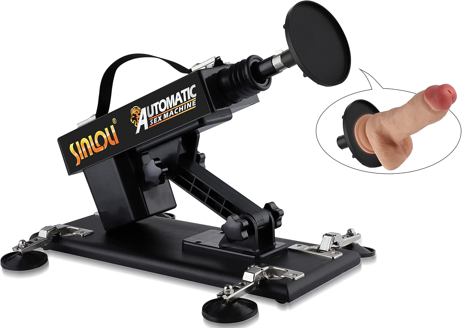 Sex Machine Attachments ,Vac-U-Lock Adapter and 3.5” Suction Cup with 3 XLR Connector Dildo for Adult Sex Toys