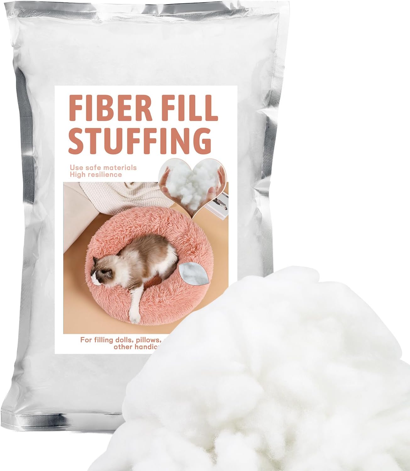 150g/5.3oz Stuffing Fiber Fill, High Resilience Polyester Fiber, Polyester Fiber Fill, Stuffing Pillow, Fiberfill for Crafts, Cushion Stuffing, Stuffed Cotton for Filling Crafts DIY