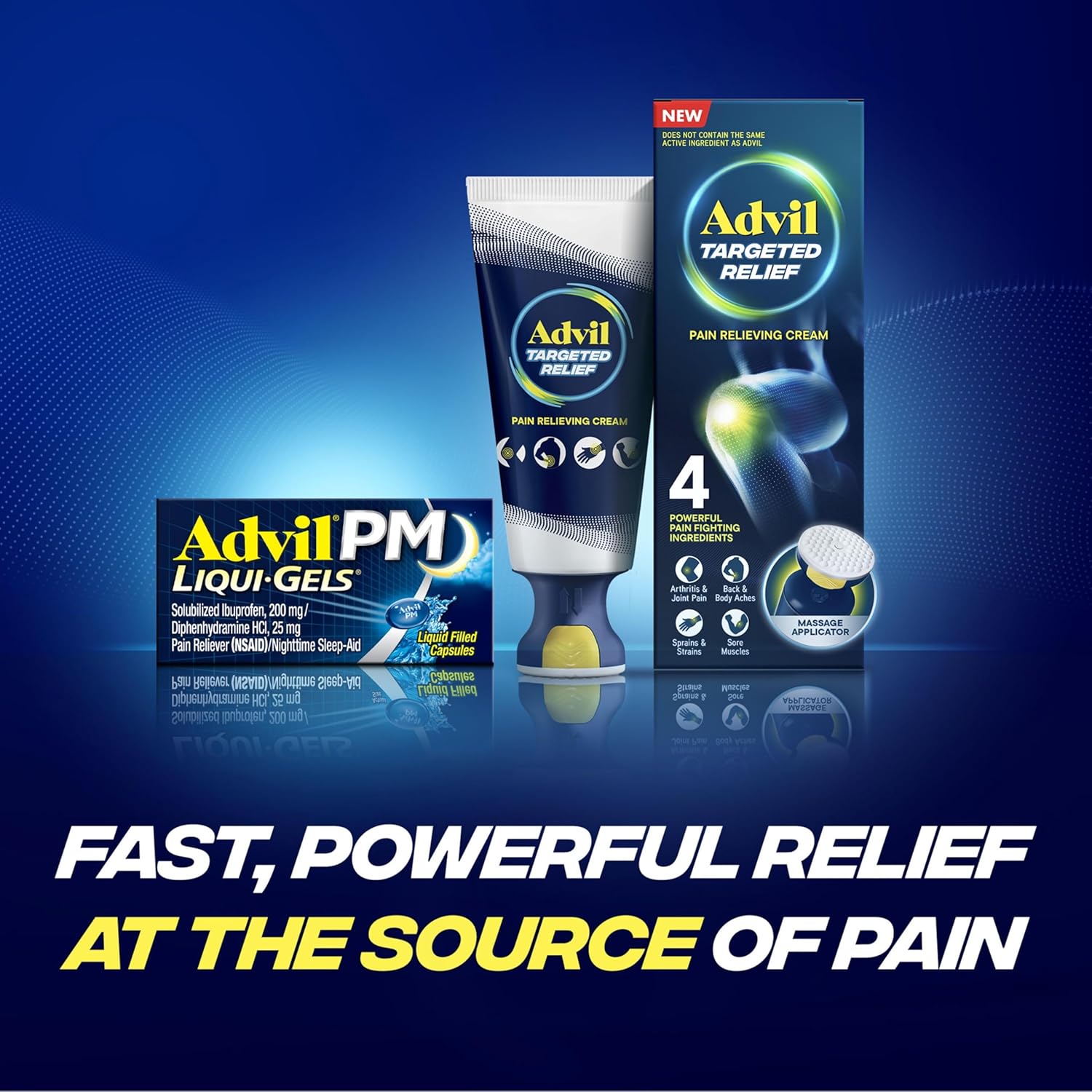 Advil PM Liqui-Gels Pain Reliever and Nighttime Sleep Aid, Pain Medicine with Ibuprofen for Pain Relief and Diphenhydramine HCL for a Sleep Aid - 2x80 Liquid Filled Capsules Liqui Gels Pack of 2