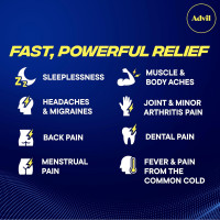 Advil PM Liqui-Gels Pain Reliever and Nighttime Sleep Aid, Pain Medicine with Ibuprofen for Pain Relief and Diphenhydramine HCL for a Sleep Aid - 2x80 Liquid Filled Capsules Liqui Gels Pack of 2