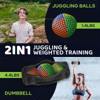 Weighted Juggling Balls for Fitness 650g, Set of 3 Power XBalls with Carry Pouch, Fun Indoor Home Workout Aids for Weight Loss and Training, Best Exercise Gifts for Men and Women