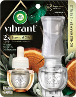 Air Wick Plug in Scented Oil Starter Kit (Gadget + 2 Refills), White Sage & Mahogany, Air Freshener, Essential Oils White Sage and Mahogany