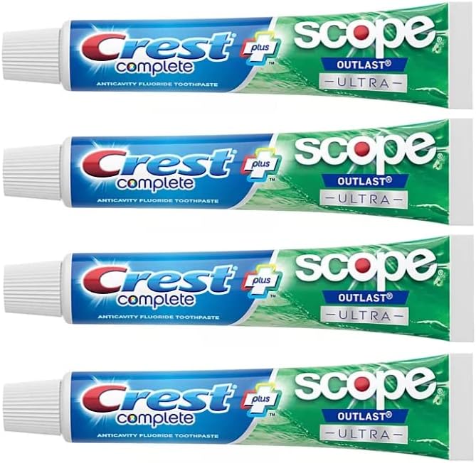 Crest Complete Whitening Plus Scope Outlast Ultra Toothpaste 6.5 oz (184g) - Pack of 4