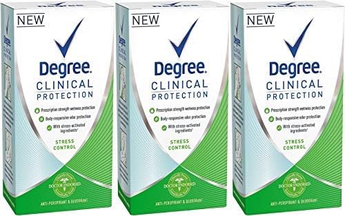 Degree Clinical Protection Antiperspirant& Deodorant, Stress Control 1.70 oz (Pack of 3)