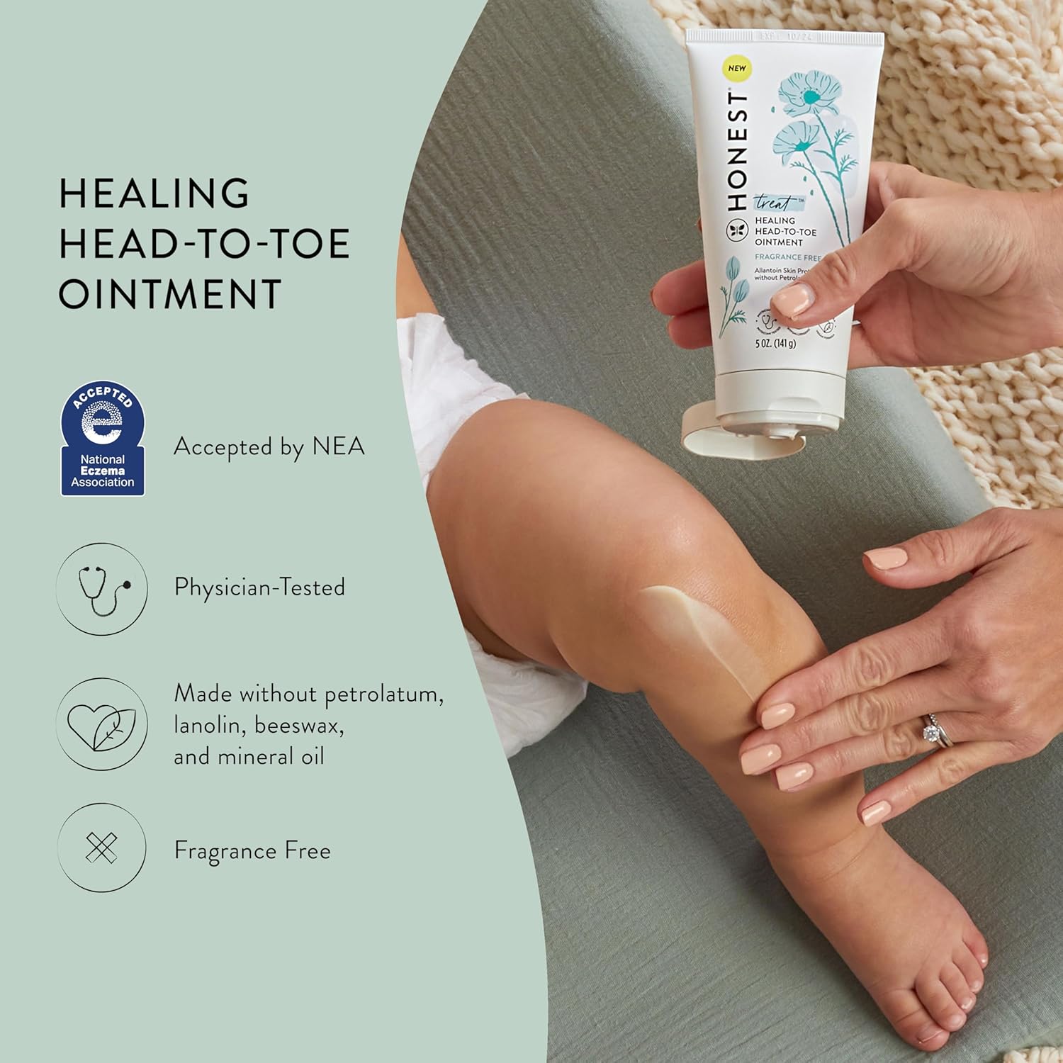 The Honest Company Head to Toe Multi-Purpose Healing Ointment | Safe for Sensitive Skin | Hypoallergenic, Fragrance Free, Vegan | 5 oz Multi-Purpose Healing Ointment, 5 oz