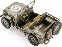 WOWRC RocHobby 1/12 1941 MB Scaler RC Jeep, 4x4 Hobby Grade RTR RC Car Mini RC Rock Crawler Military, 2.4Ghz RC Truck with 180 Brushed Motor, LED Lights, Battery and USB Charger for Adults 1-12